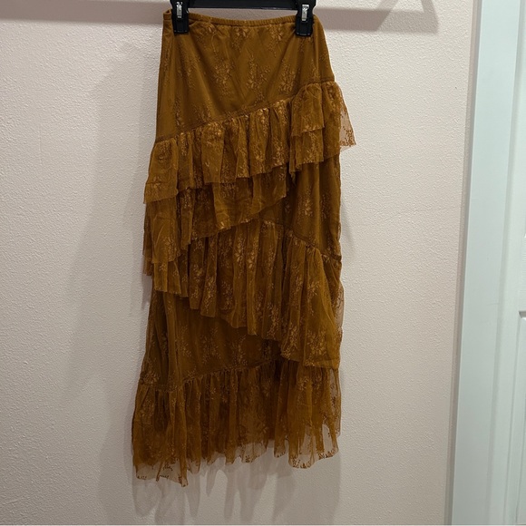 Hem & Thread Dresses & Skirts - Hem & Thread Asymmetrical Rust Brown Skirt